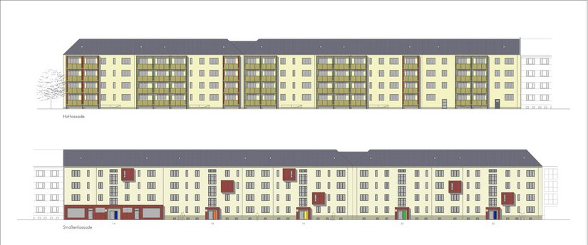 Farbentwurf vom Architekturbüro Uli Krieg in Zusammenarbeit mit dem Brillux Farbstudio in Berlin