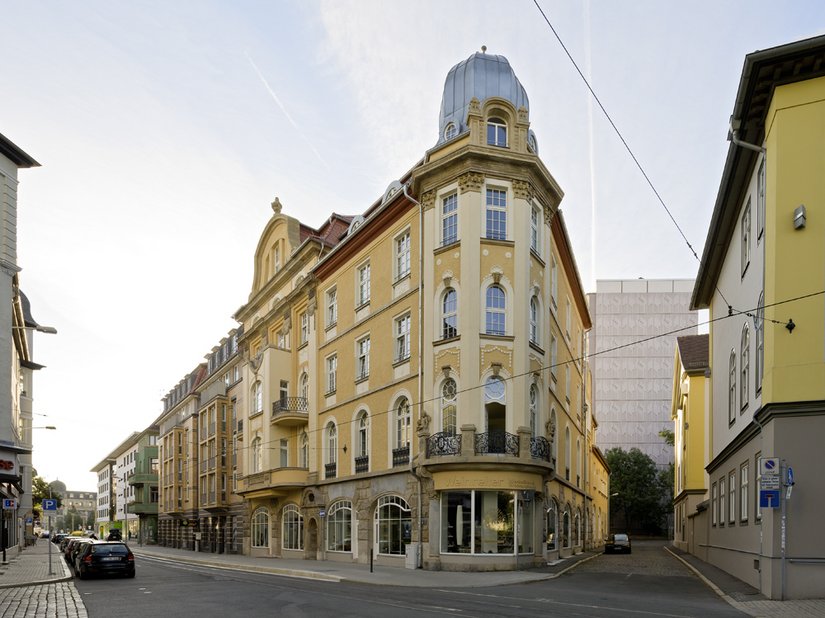 Ein Gebäude der Erfurter Altstadt erstrahlt wieder in altem Glanz.