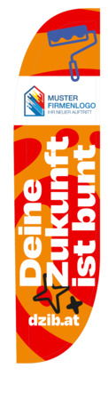 Beachflag "Deine Zukunft ist bunt"