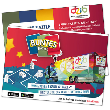 Postkarte „Deine Zukunft ist bunt“ - Spiele-App (AT)