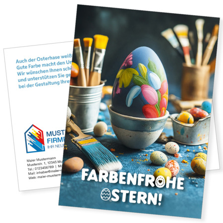 Postkarte Ostern "Farbenfrohe Ostern"