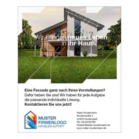 Anzeige 2-spaltig ""Wir bringen neues Leben in Ihr Haus."