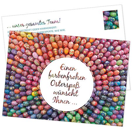 Postkarte Ostern "bunte Eier"