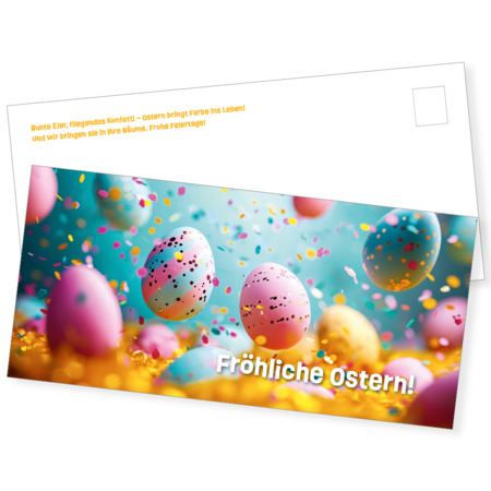 Postkarte Ostern "Konfetti" DIN lang