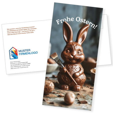 Postkarte Ostern "Schokohase" DIN lang